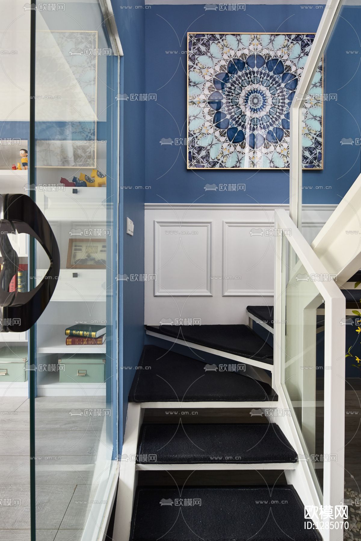 北欧简约家居样板间cad施工图下载（渲染图3）