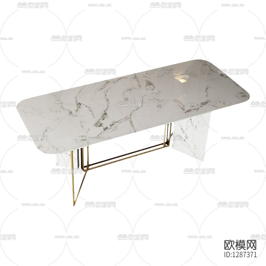 现代轻奢金属大理石餐桌下载