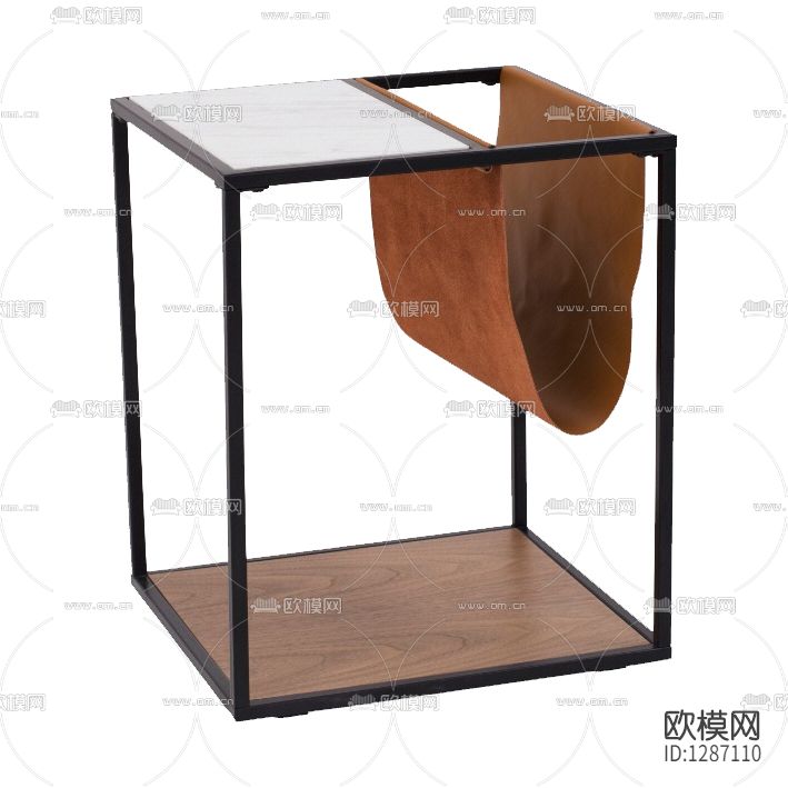 现代简约金属实木大理石边几下载