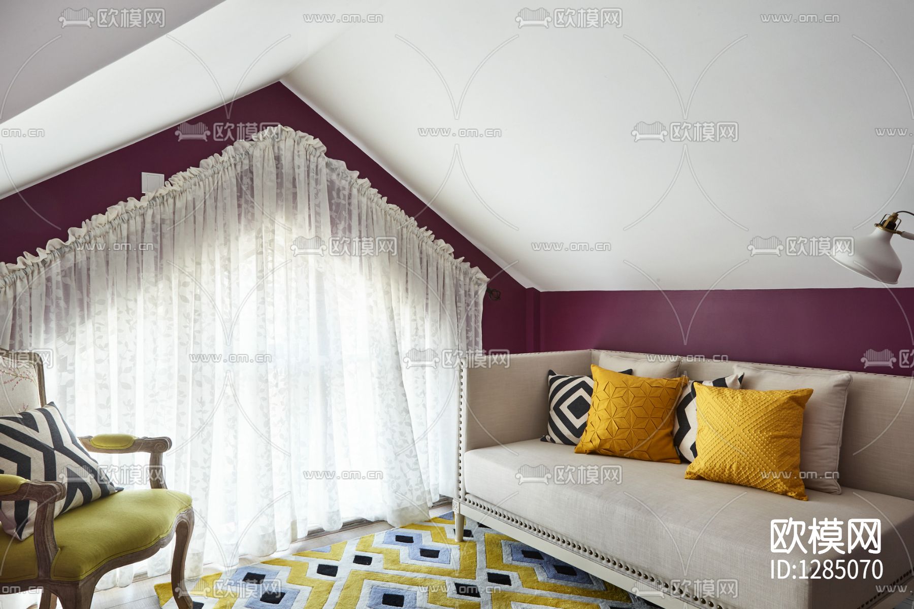 北欧简约家居样板间cad施工图下载（渲染图7）