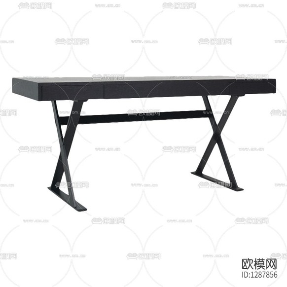 现代极简实木金属书桌下载