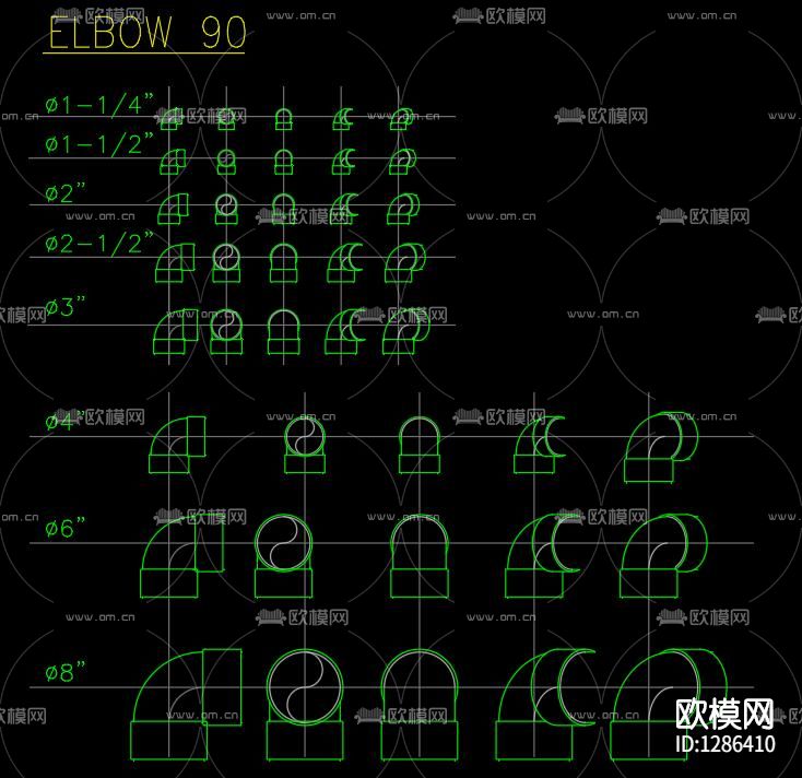 PVC管材cad图库下载（渲染图1）