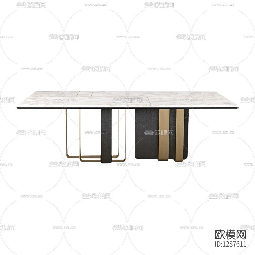 现代轻奢金属大理石餐桌下载