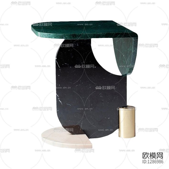 现代轻奢大理石金属边几下载