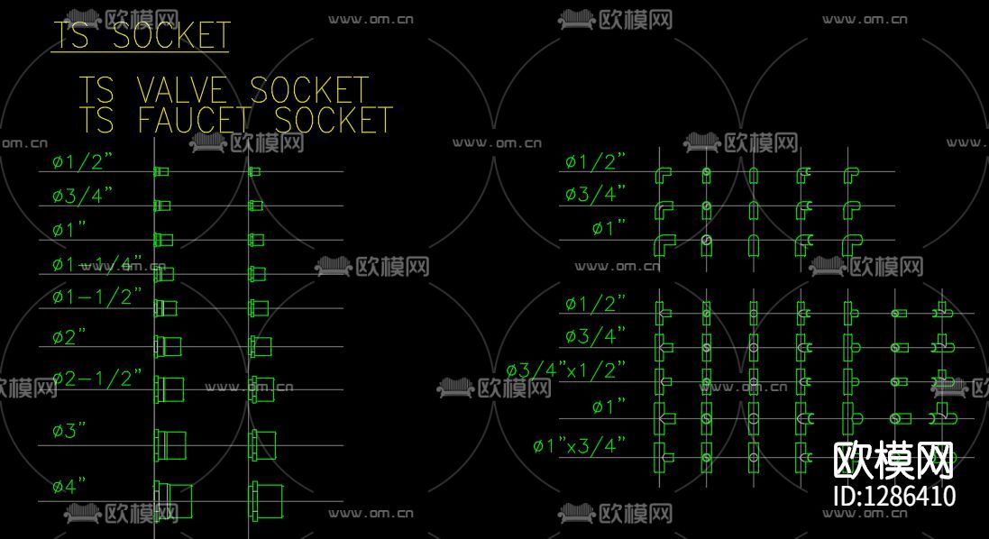 PVC管材cad图库下载（渲染图3）