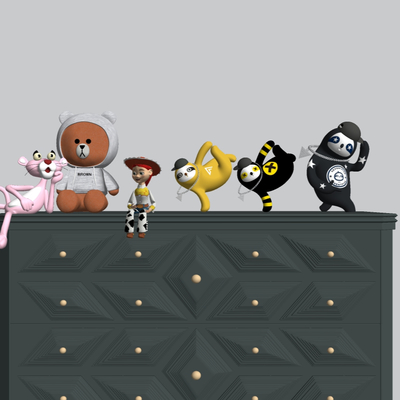  现代儿童公仔玩偶su模型 