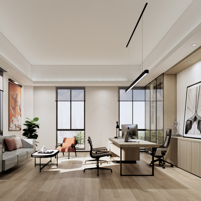  现代总经理办公室su模型 