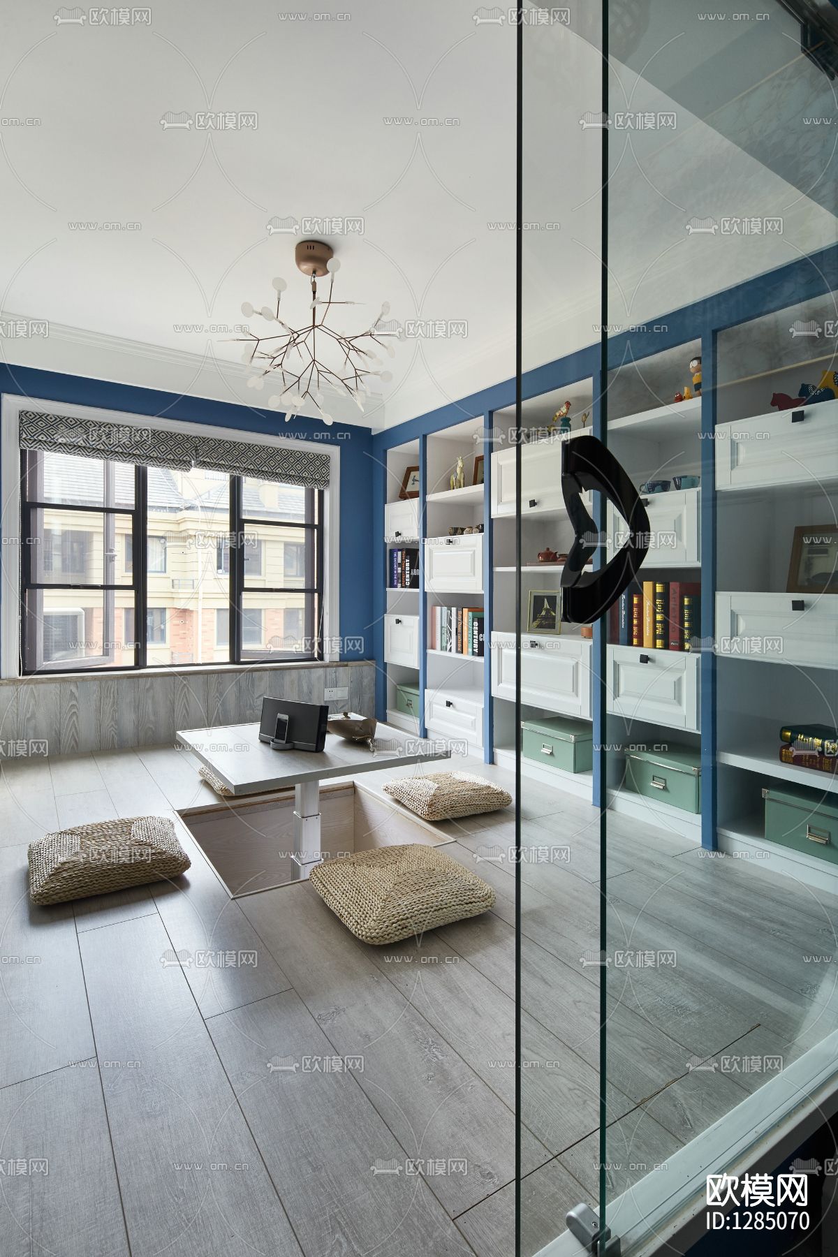 北欧简约家居样板间cad施工图下载（渲染图4）