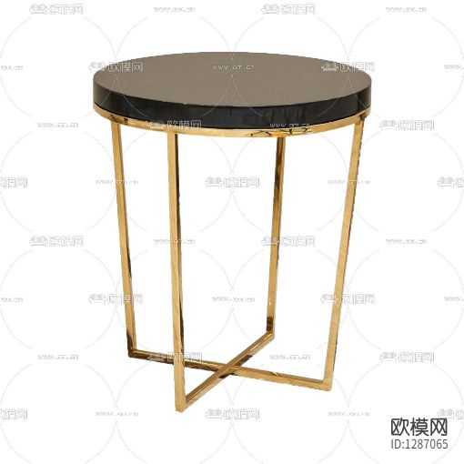 美式简约黑色亮光金属边几下载