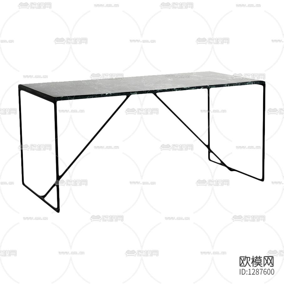 现代极简金属大理石餐桌