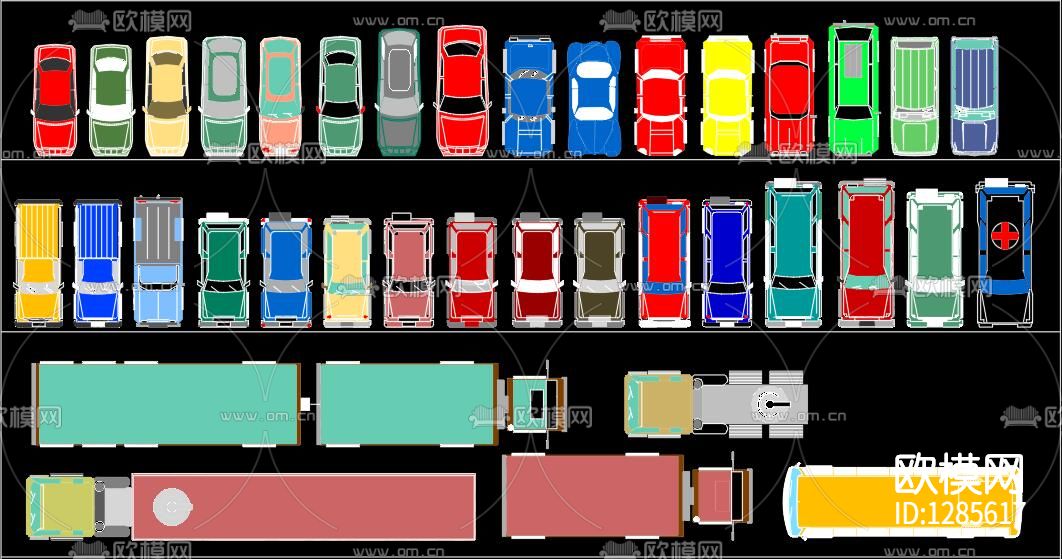 炫彩汽车cad图库下载（渲染图1）
