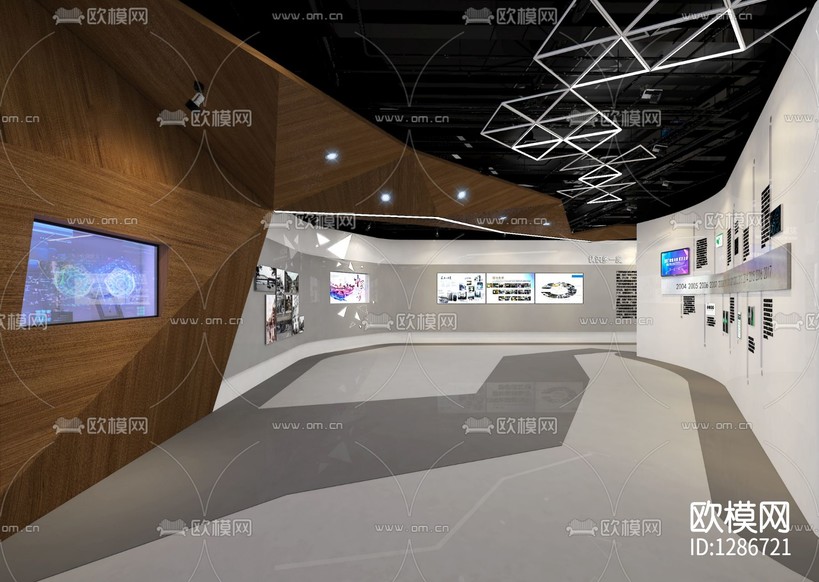服务中心创意展厅cad施工图下载(渲染图7)