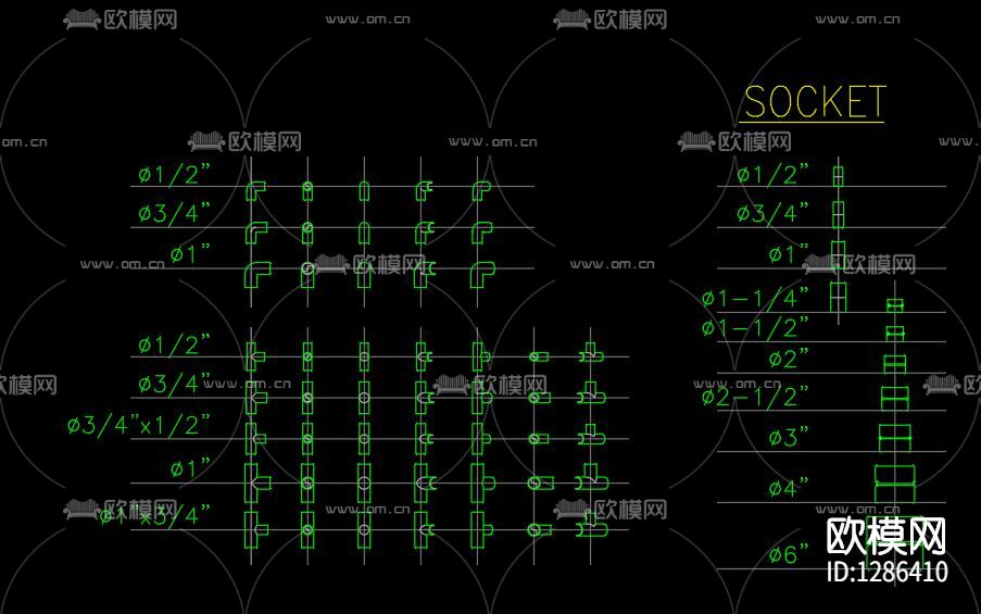 PVC管材cad图库下载（渲染图4）