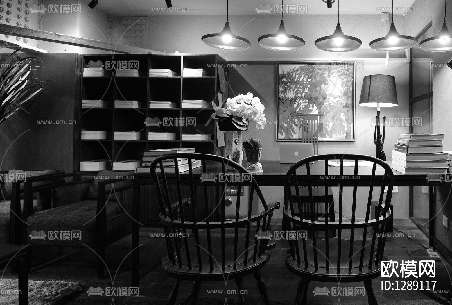 叙品设计公司办公室cad施工图下载（渲染图2）