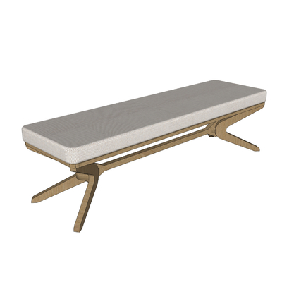  现代布艺脚踏su模型 