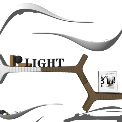  现代层板装饰壁灯su模型 