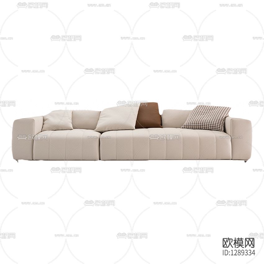 现代简约布艺三人沙发下载