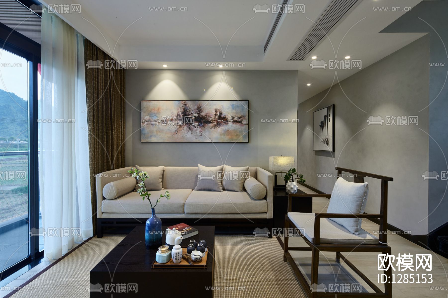 新中式简约家居样板间cad施工图
