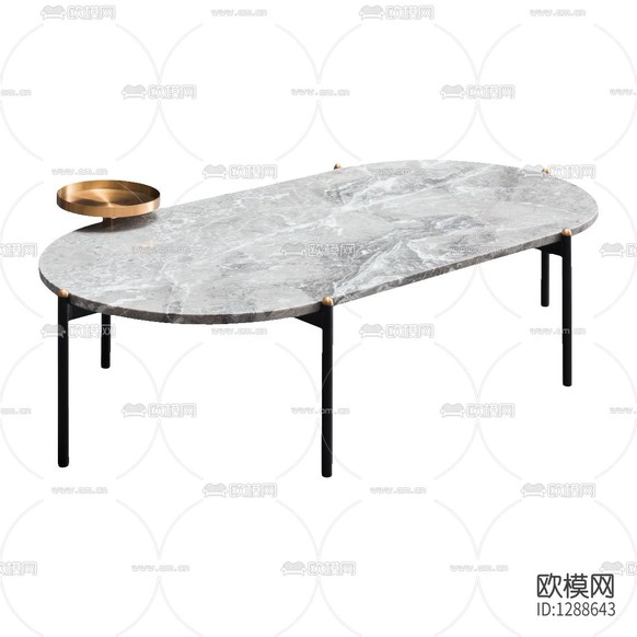 现代极简大理石金属茶几下载