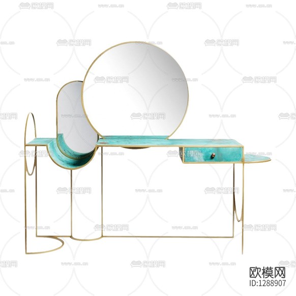 北歐簡(jiǎn)約金屬實(shí)木梳妝臺(tái)下載