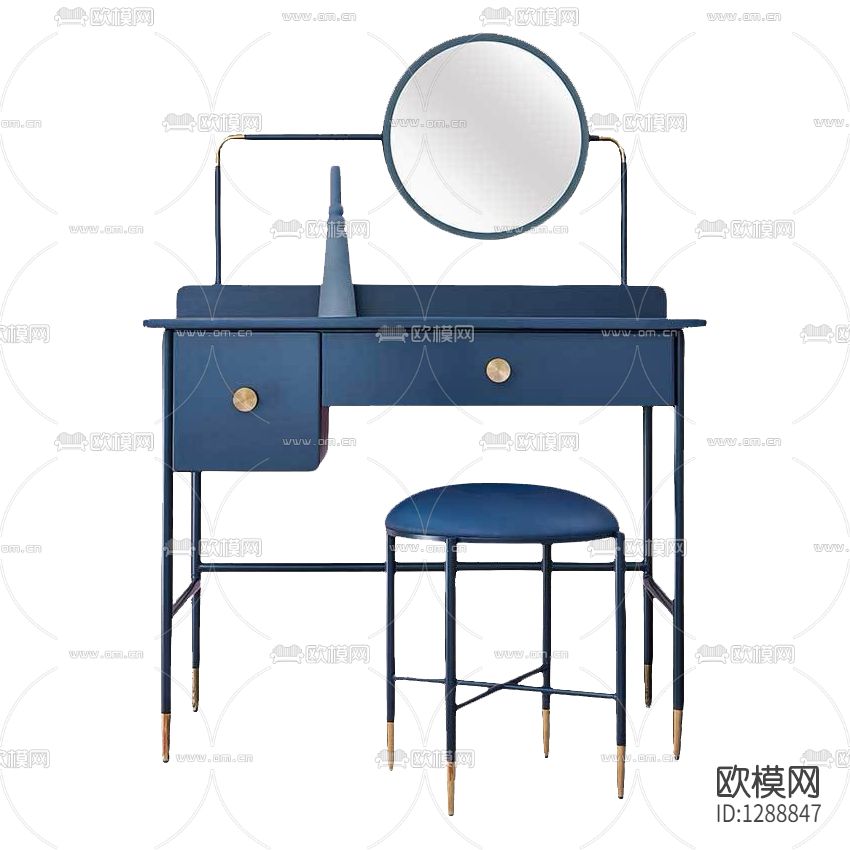 北欧极简实木铁艺梳妆台下载