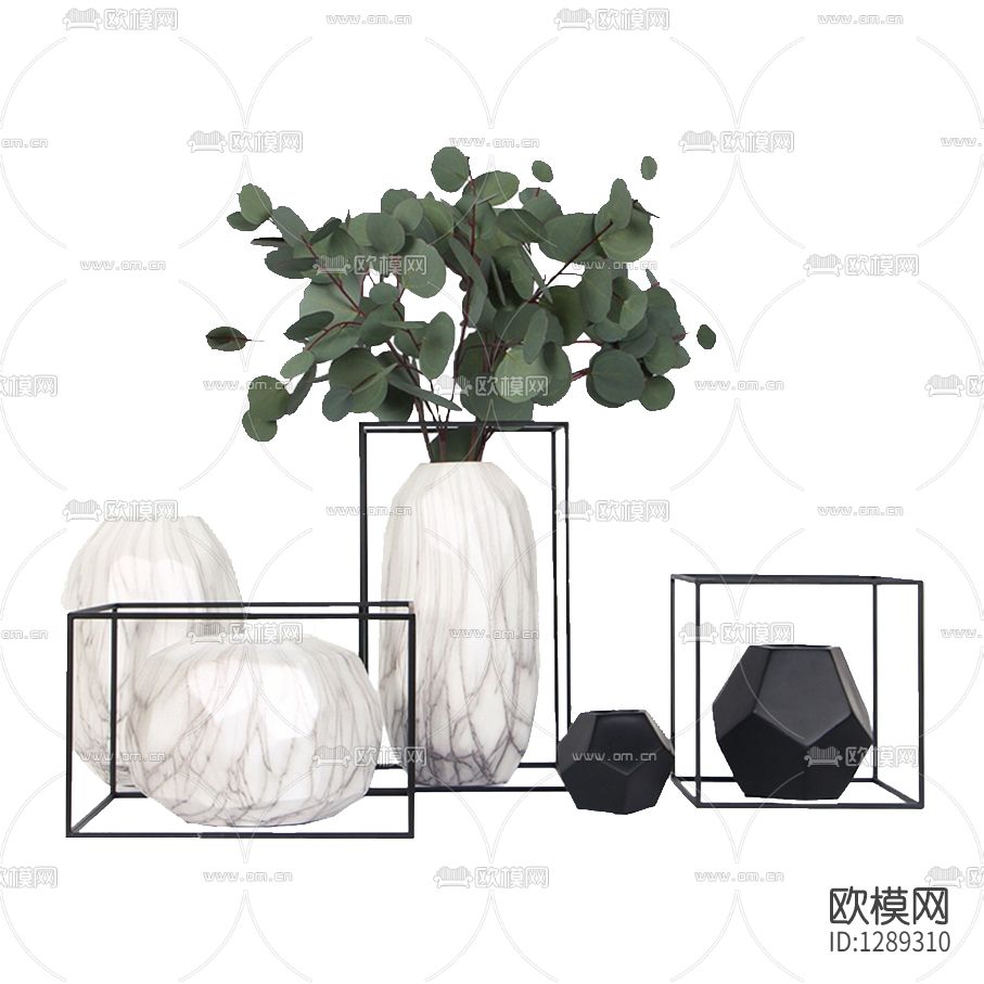 现代简约金属花瓶花艺下载