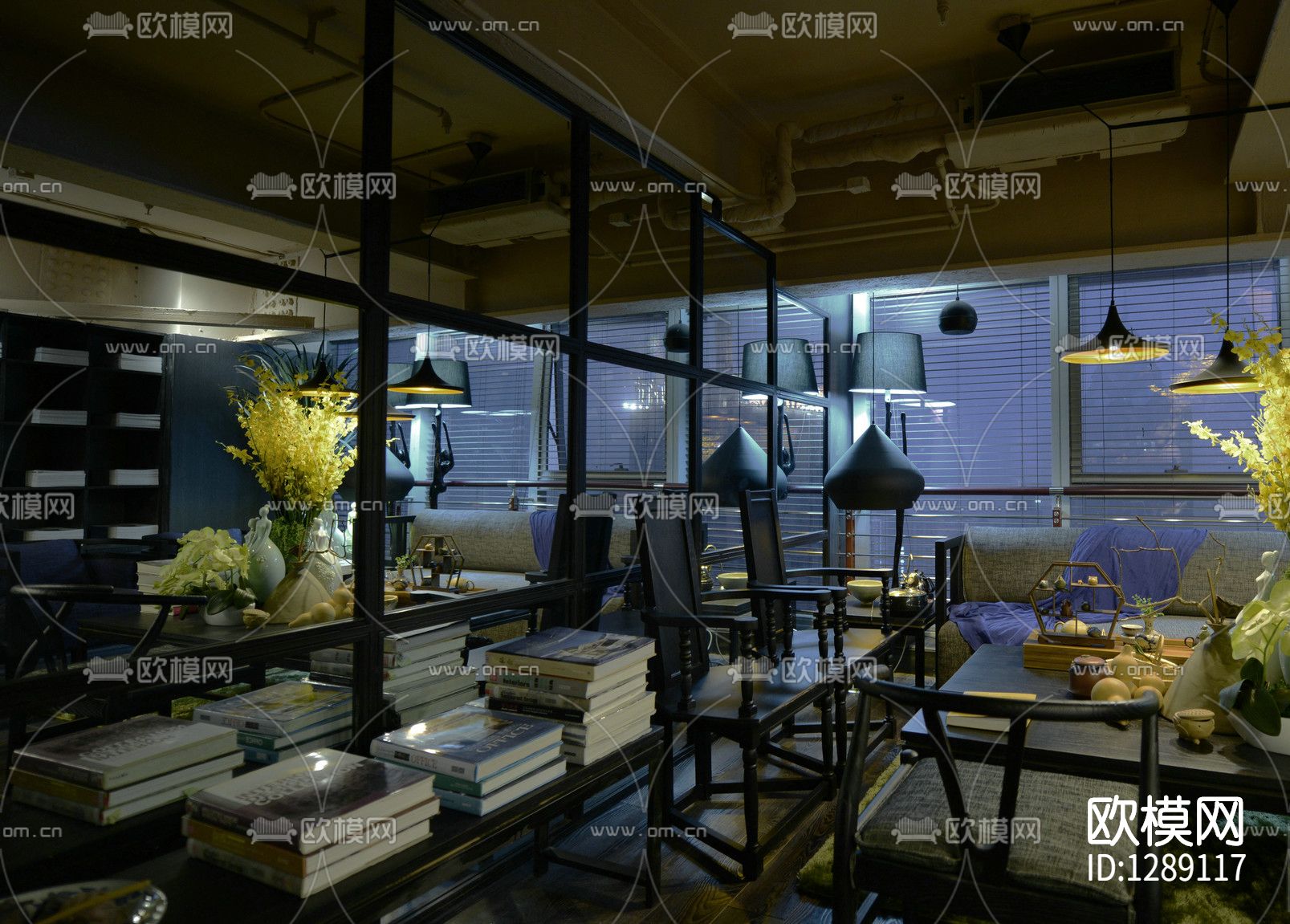 叙品设计公司办公室cad施工图下载（渲染图4）