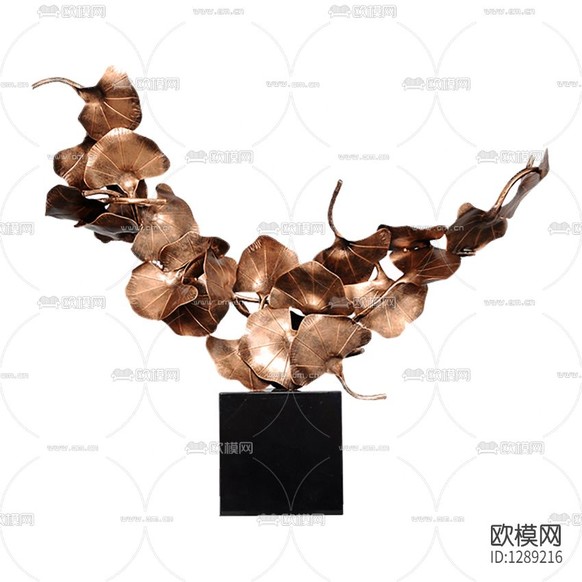 现代轻奢金属叶子摆件下载
