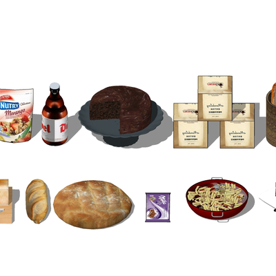  现代蛋糕甜品su模型 