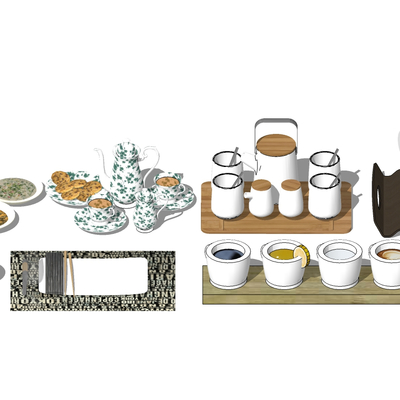  现代蛋糕甜品su模型 