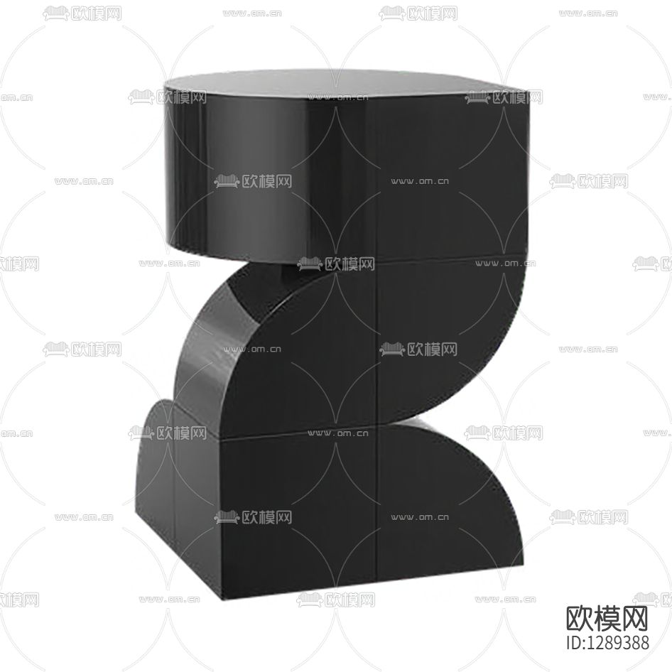 现代极简创意实木边几下载