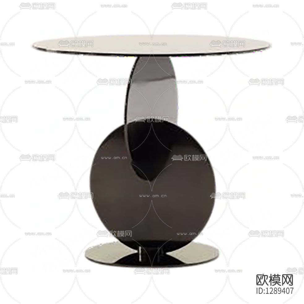 现代轻奢金属圆形边几下载