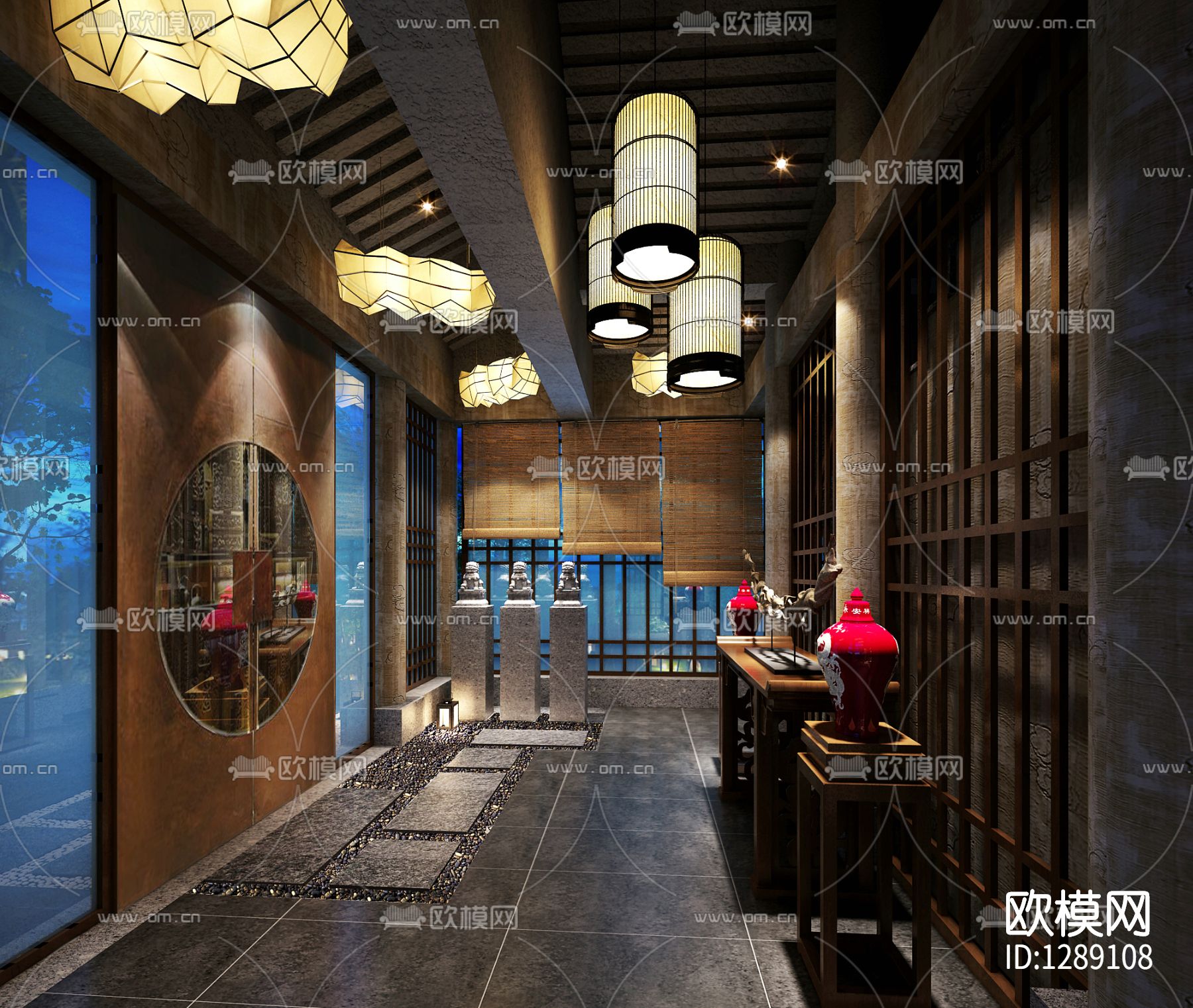 梦回唐朝会所cad施工图下载（渲染图4）