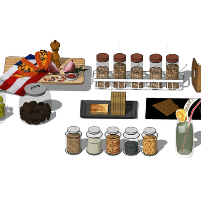  现代蛋糕甜品su模型 