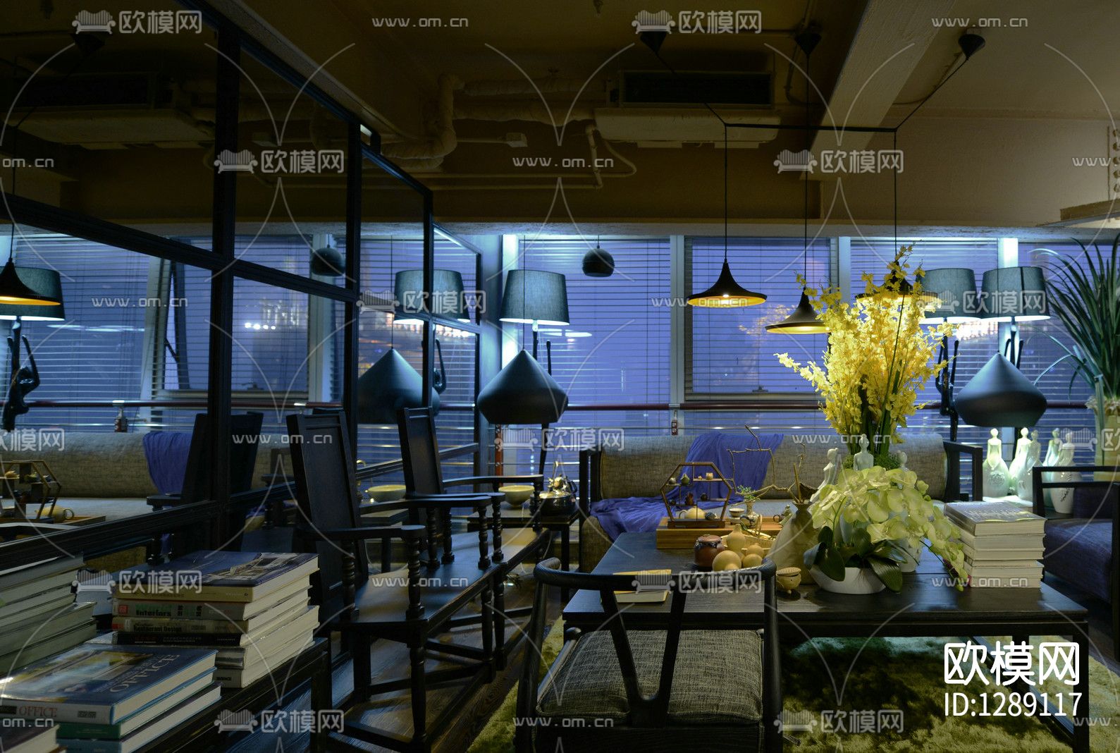 叙品设计公司办公室cad施工图下载（渲染图3）