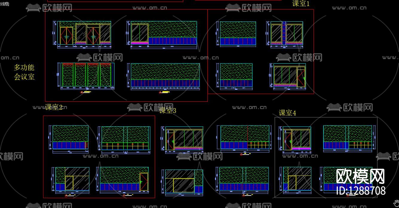 英语培训机构CAD图纸下载（渲染图5）