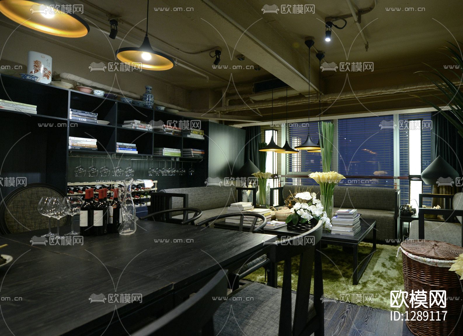 叙品设计公司办公室cad施工图下载（渲染图6）