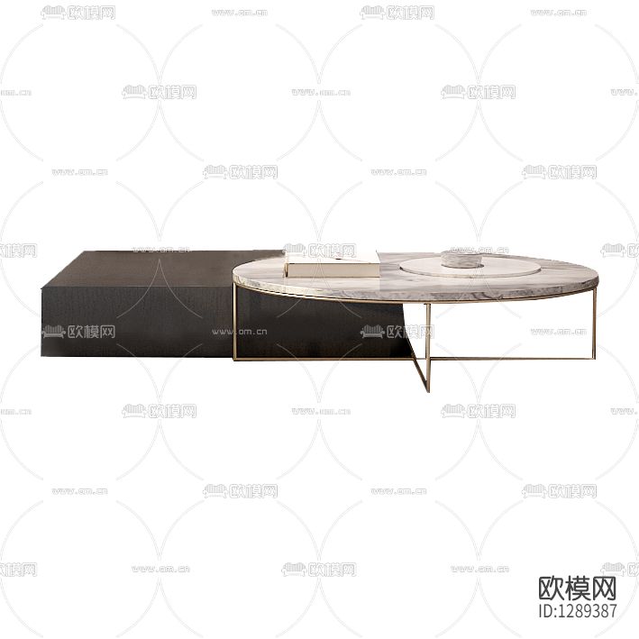 现代轻奢实木大理石金属茶几下载