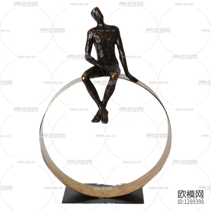 现代轻奢金属人像摆件下载