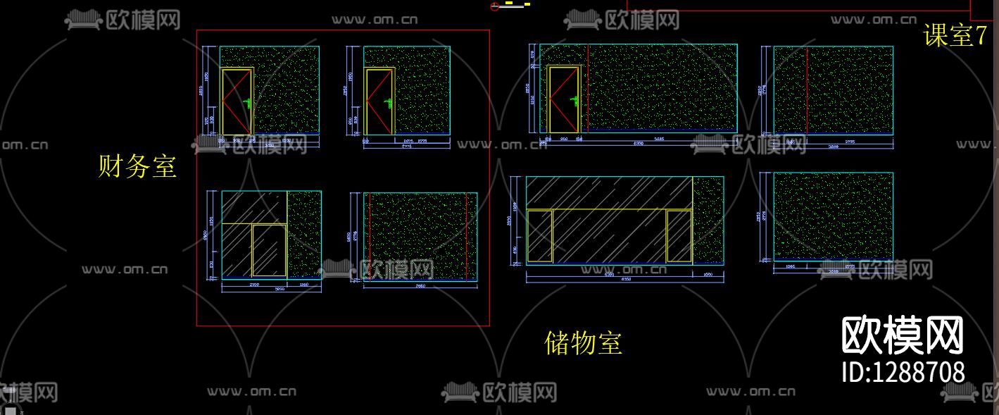 英语培训机构CAD图纸下载（渲染图6）