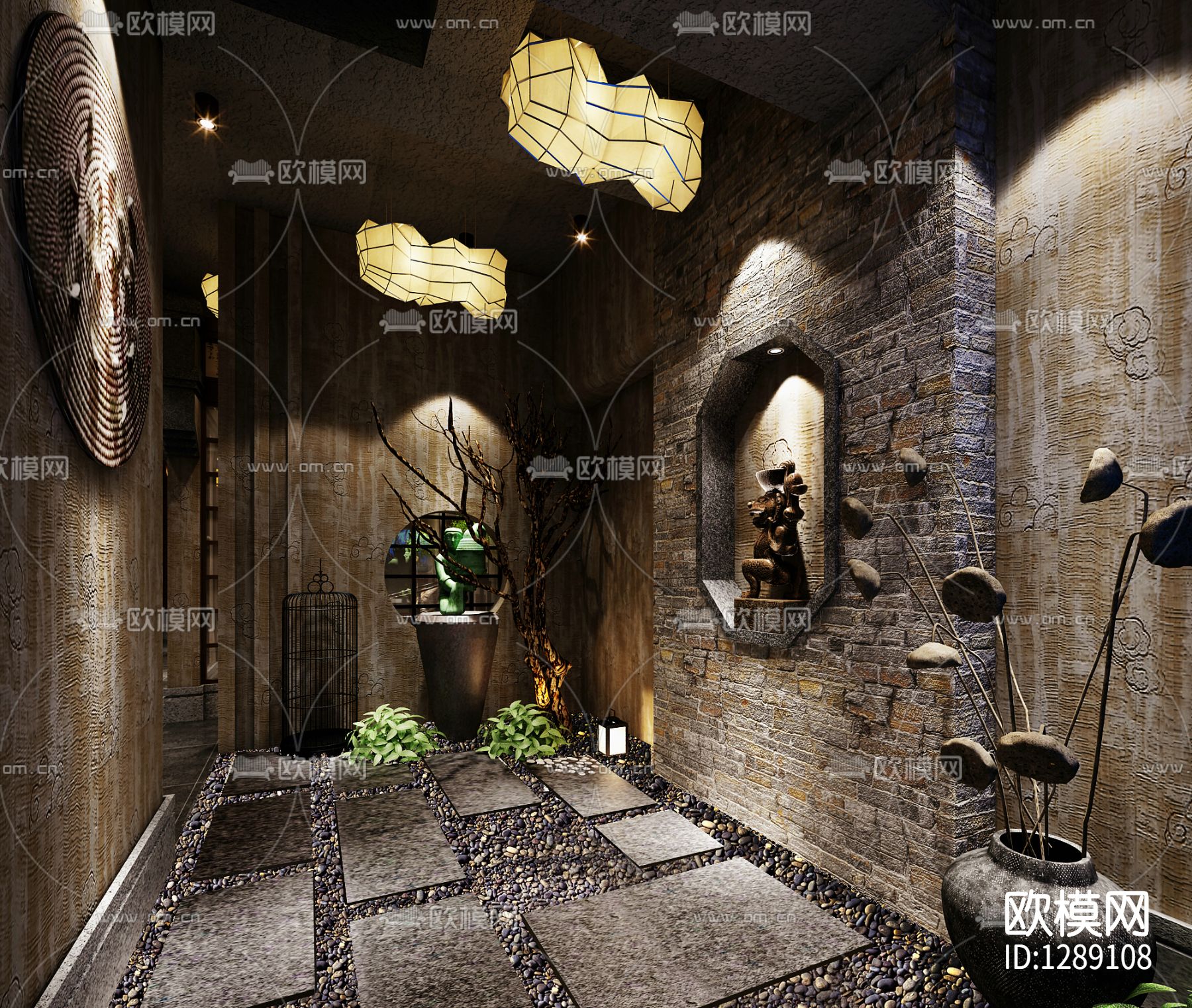 梦回唐朝会所cad施工图下载（渲染图6）