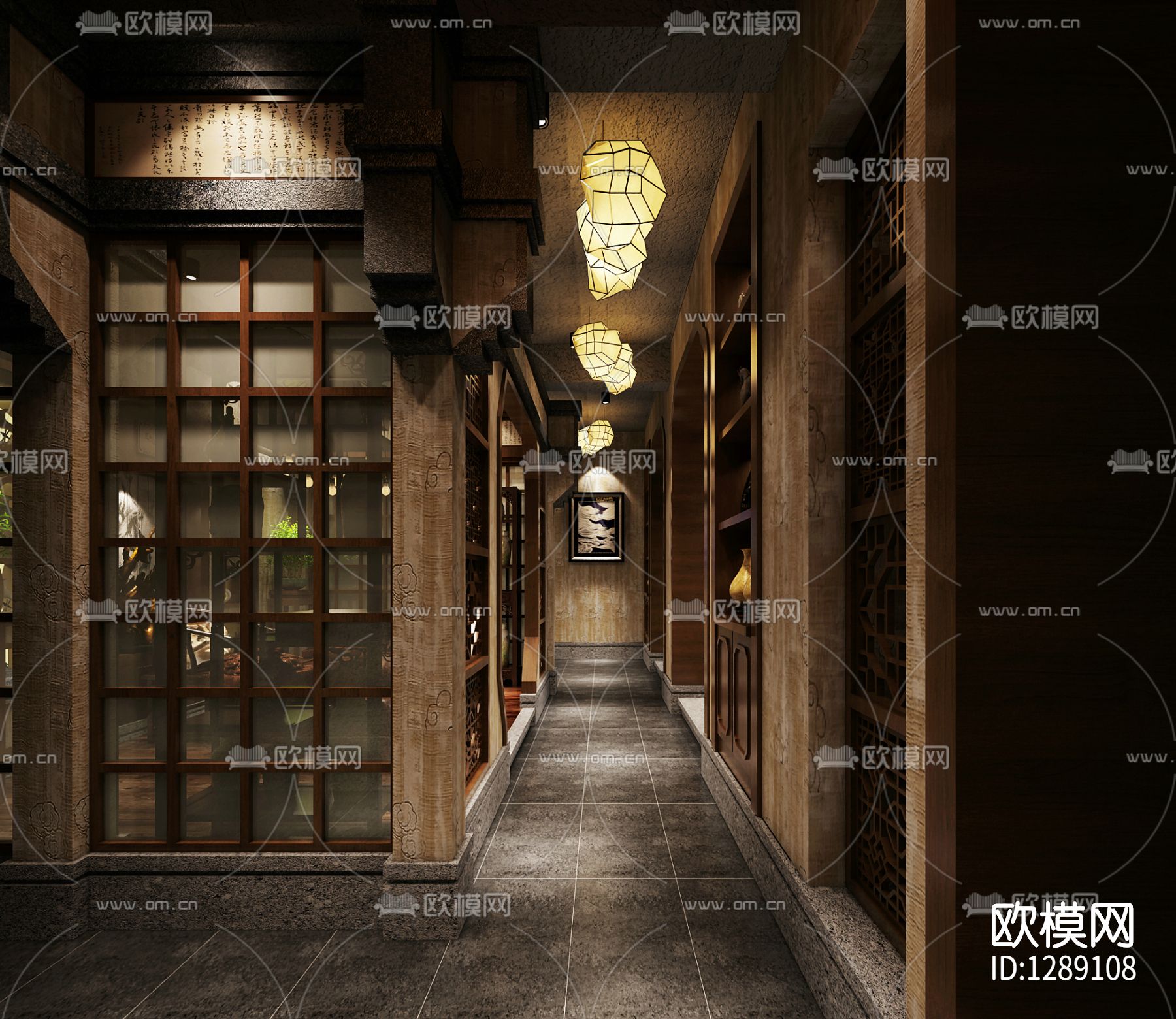 梦回唐朝会所cad施工图下载（渲染图3）