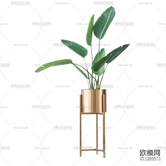 现代简约古铜色金属落地花艺下载