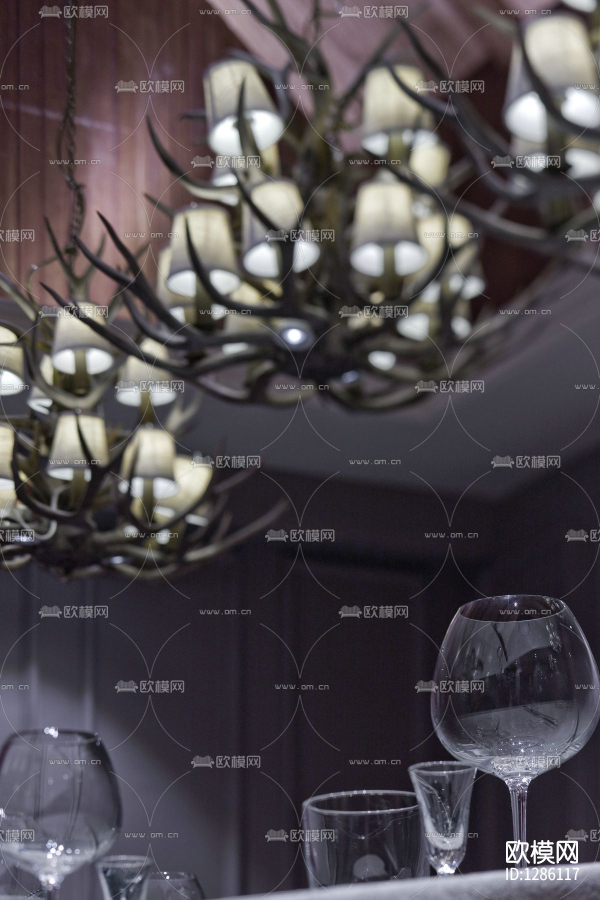 天域格餐厅会所cad施工图下载（渲染图4）