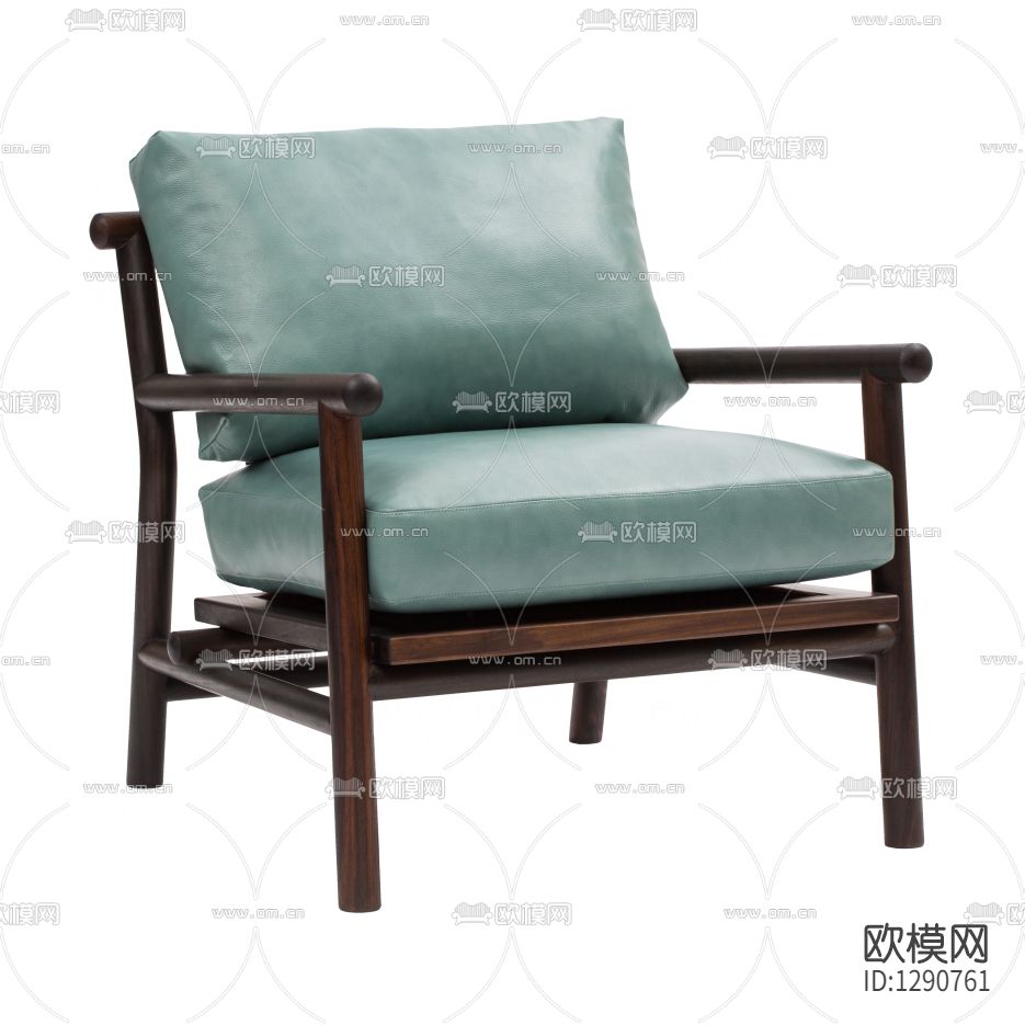 新中式简约实木布艺休闲椅下载