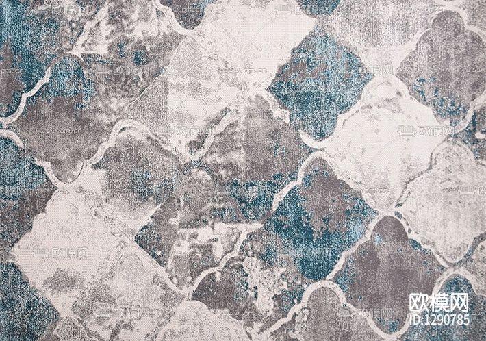 新中式水墨印花地毯下载