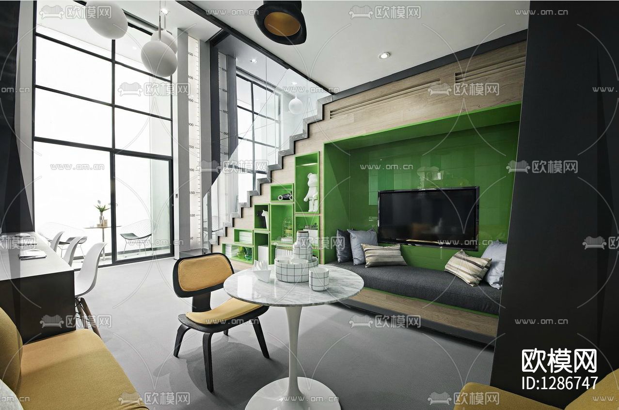 销售中心办公样板间cad施工图