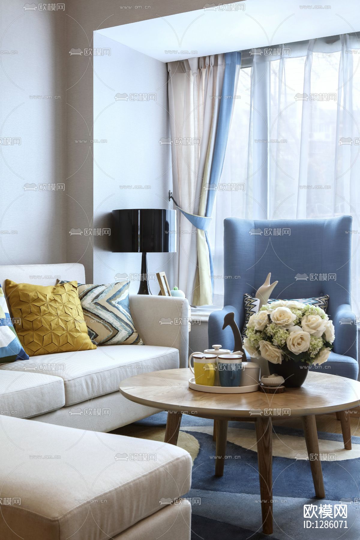 现代简约家居样板间cad施工图下载（渲染图8）