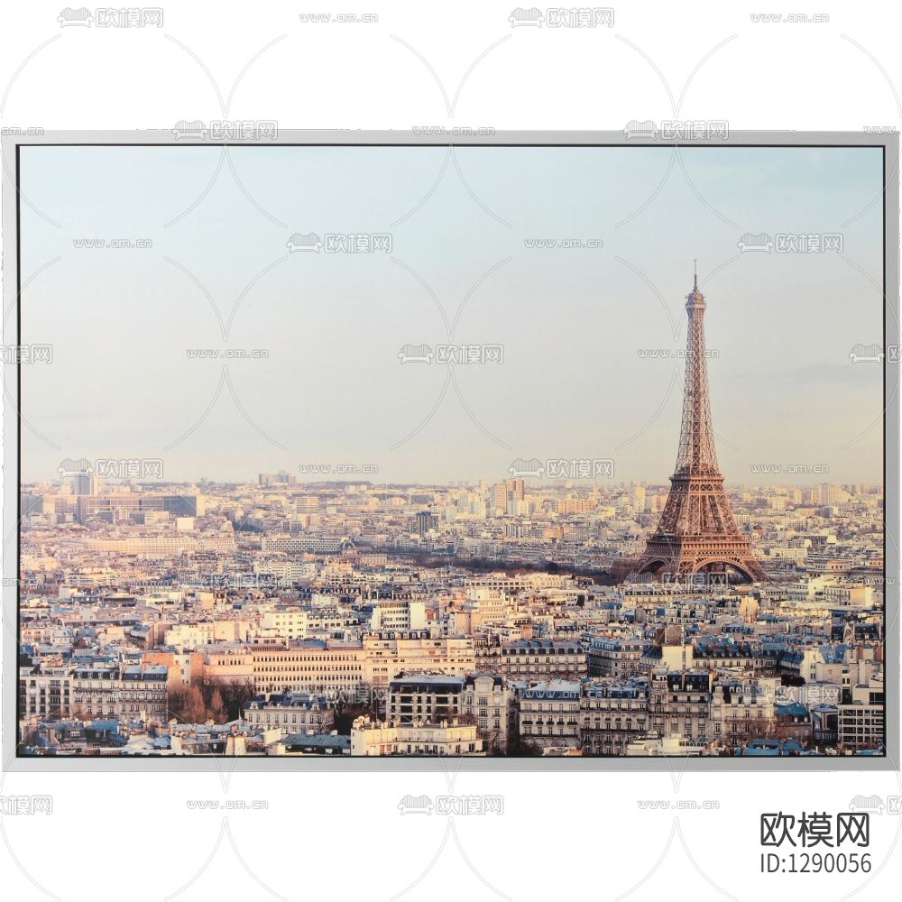 法式简约巴黎铁塔航拍装饰画下载