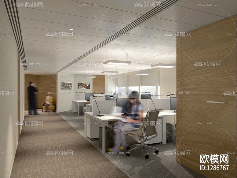 爱马仕上海办公室cad施工图下载(渲染图5)